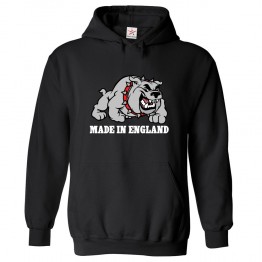 Made in England Bulldog Unisex Classic Kids and Adults Pullover Hoodie For Dog Lovers